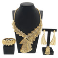 Elegant fashion woman's jewelry by LAQTA featuring a stylish necklace with intricate gold and gemstone details.