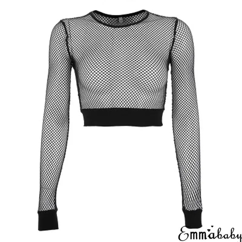 Black hollow out mesh bodysuit by LAQTA featuring sheer fabric and cut-out details, displayed on a mannequin.