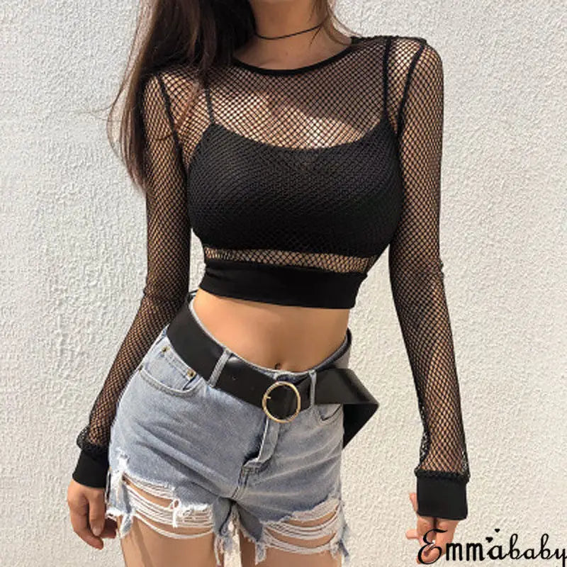 LAQTA sexy black hollow-out mesh bodysuit with sheer mesh panels and cut-out details, form-fitting and stylish for bold fashion.