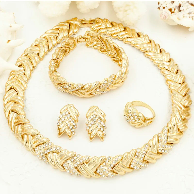 Gold-colored fashion bridal accessory by LAQTA, featuring intricate design details, suitable for Dubai wedding attire.