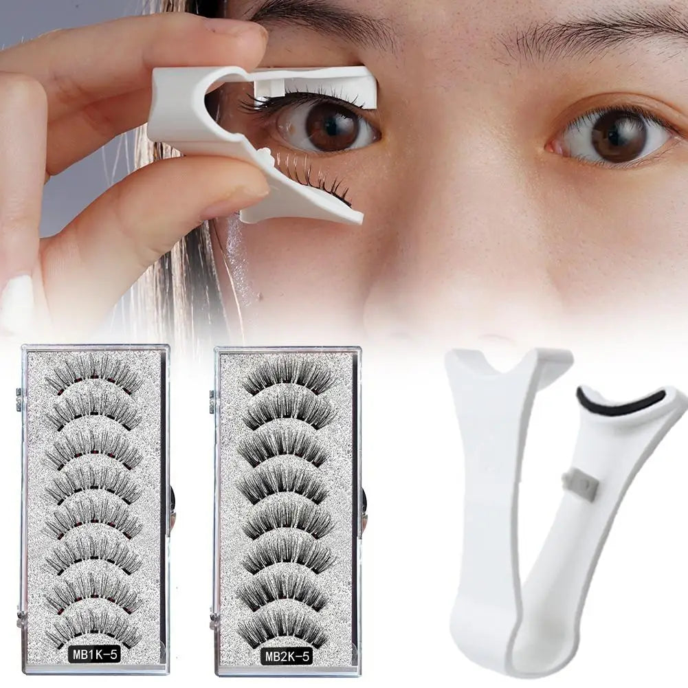Natural Magnetic 3D Eyelashes by LAQTA, showcasing full, fluttery lashes with a natural look and magnetic lash strips.