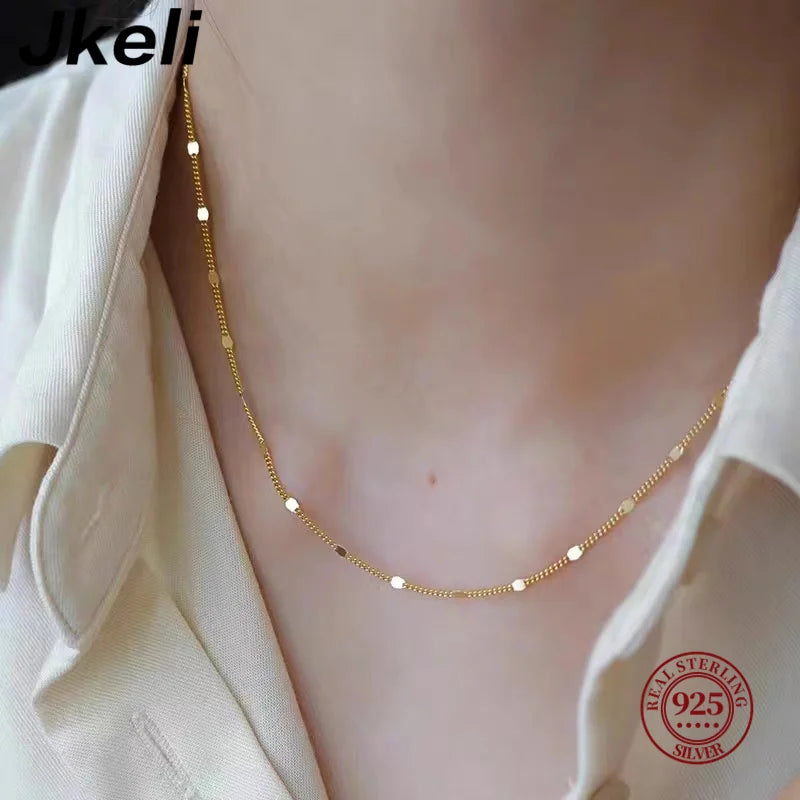 Sterling silver women's necklace from LAQTA featuring a delicate chain and elegant design.