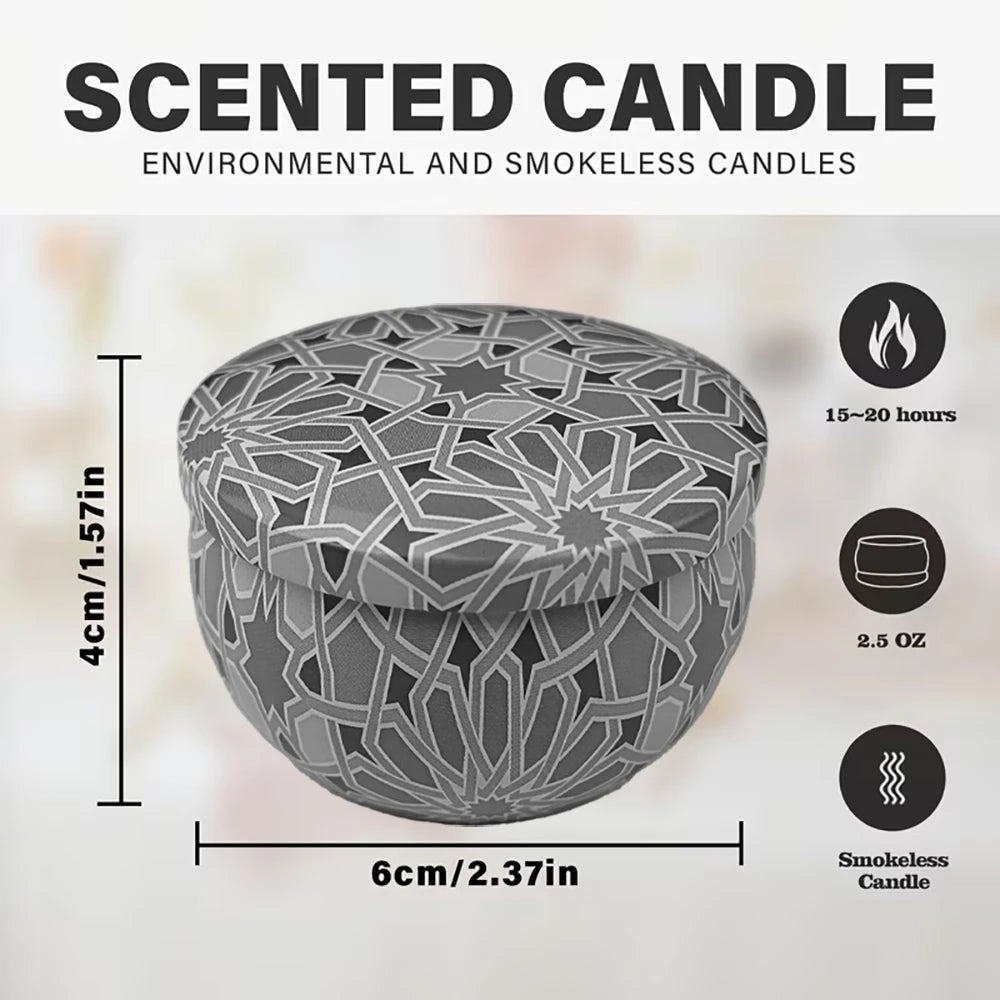 Ham-scented aromatherapy candle by LAQTA, featuring a sleek design in a glass container with a wick and soft lighting.