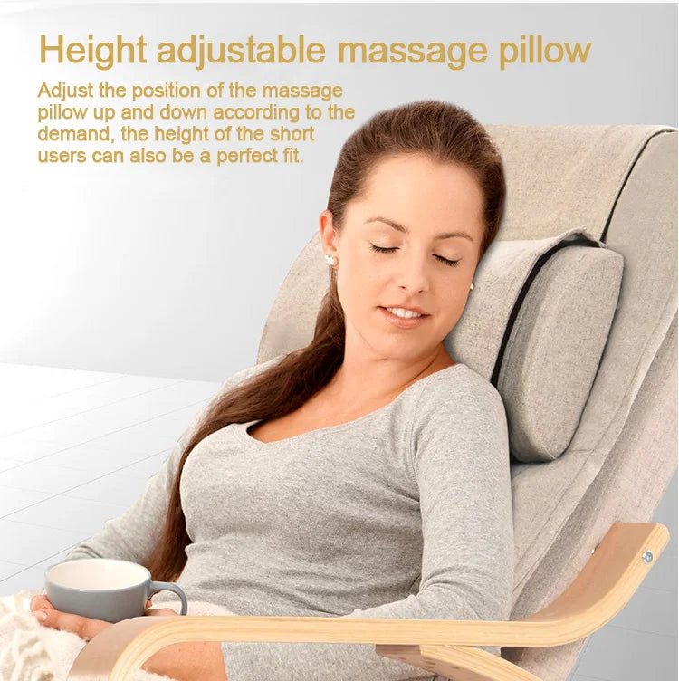 LAQTA electric rocking massage chair with plush upholstery and ergonomic design, ideal for relaxing at home.