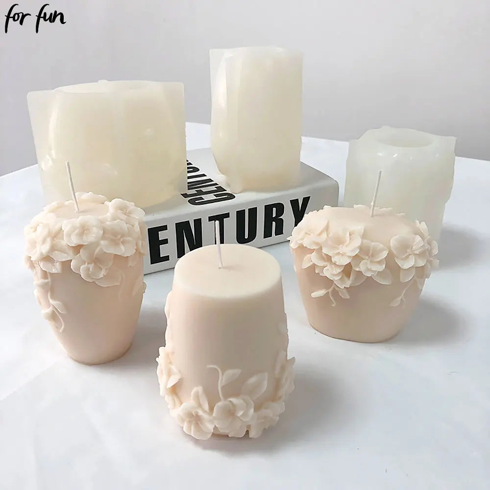LAQTA rattan flower silicone candle mold showing intricate rattan flower design for homemade candles