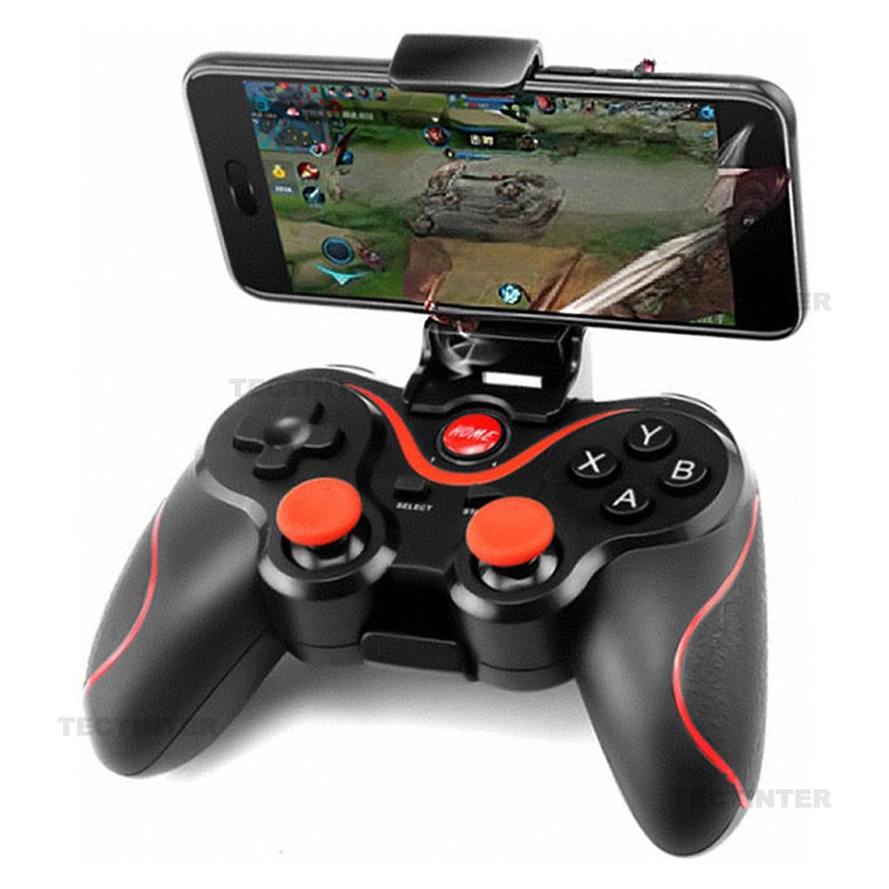 LAQTA Terios T3 X3 wireless joystick with ergonomic design and multiple control buttons, suitable for gaming consoles and PC.