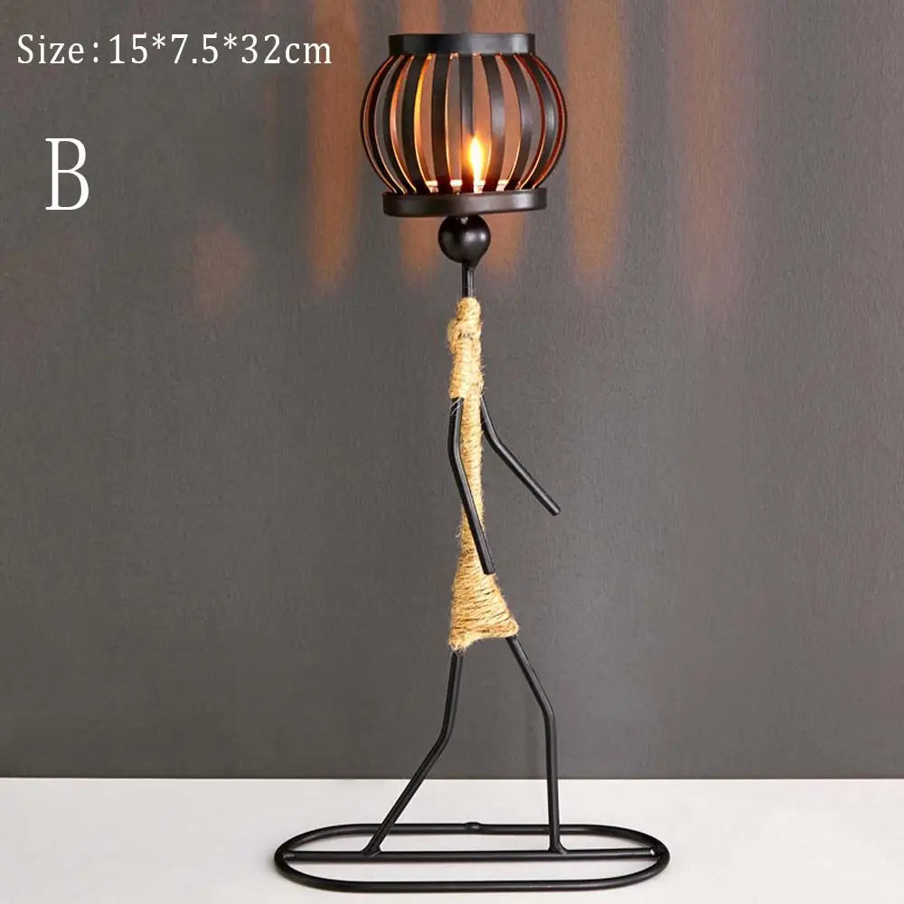 Nordic metal candlestick by LAQTA with a sleek, modern design and a tall, cylindrical shape for elegant candle display.