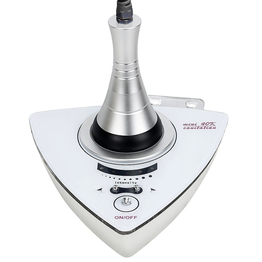 LAQTA Ultrasonic 40KHz Cavitation Machine showing a professional device with control panel and display screen for body slimming treatments