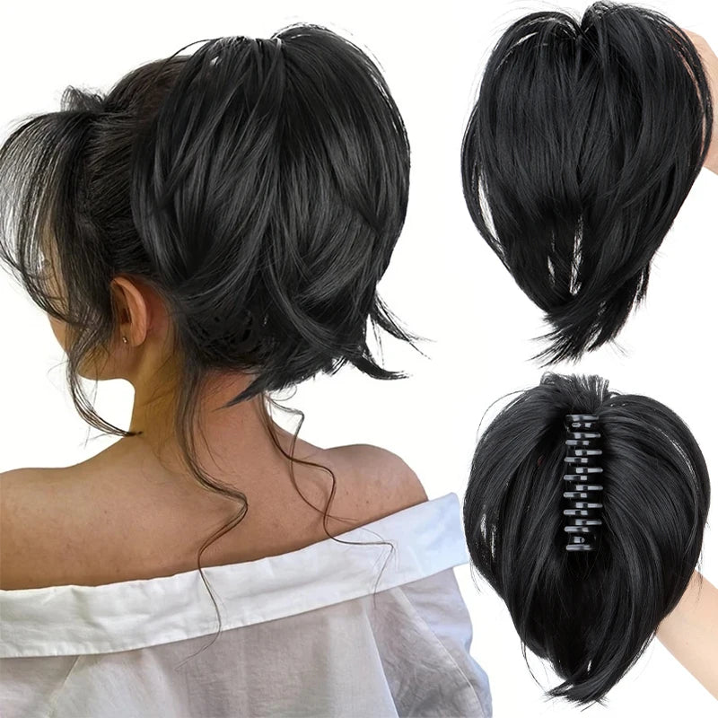 LAQTA messy bun hair clip for women, shown securing a stylish updo with a sleek, functional hair accessory designed for easy styling.