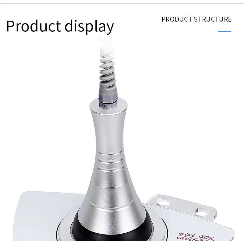 LAQTA Ultrasonic 40KHz Cavitation Machine showing control panel and treatment head for body slimming and skin tightening.