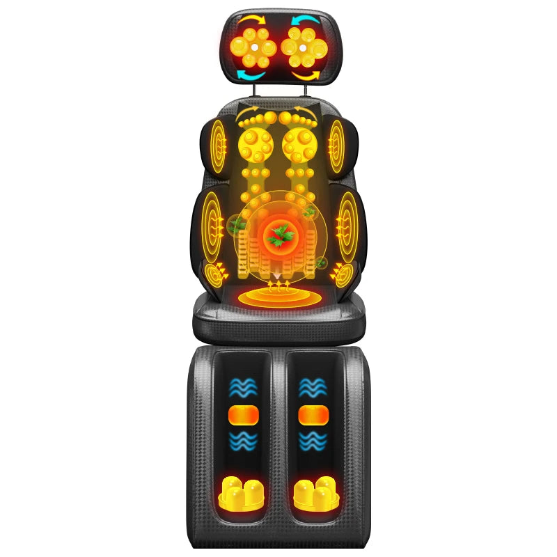 LAQTA Shiatsu neck massager with heat, showing ergonomic design and adjustable straps for targeted relief.