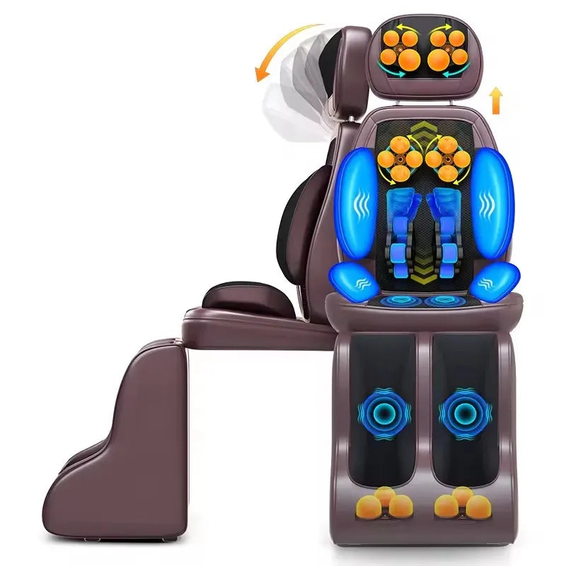LAQTA shiatsu neck massager with heat, showing a close-up of the device with adjustable massage nodes and heat function.