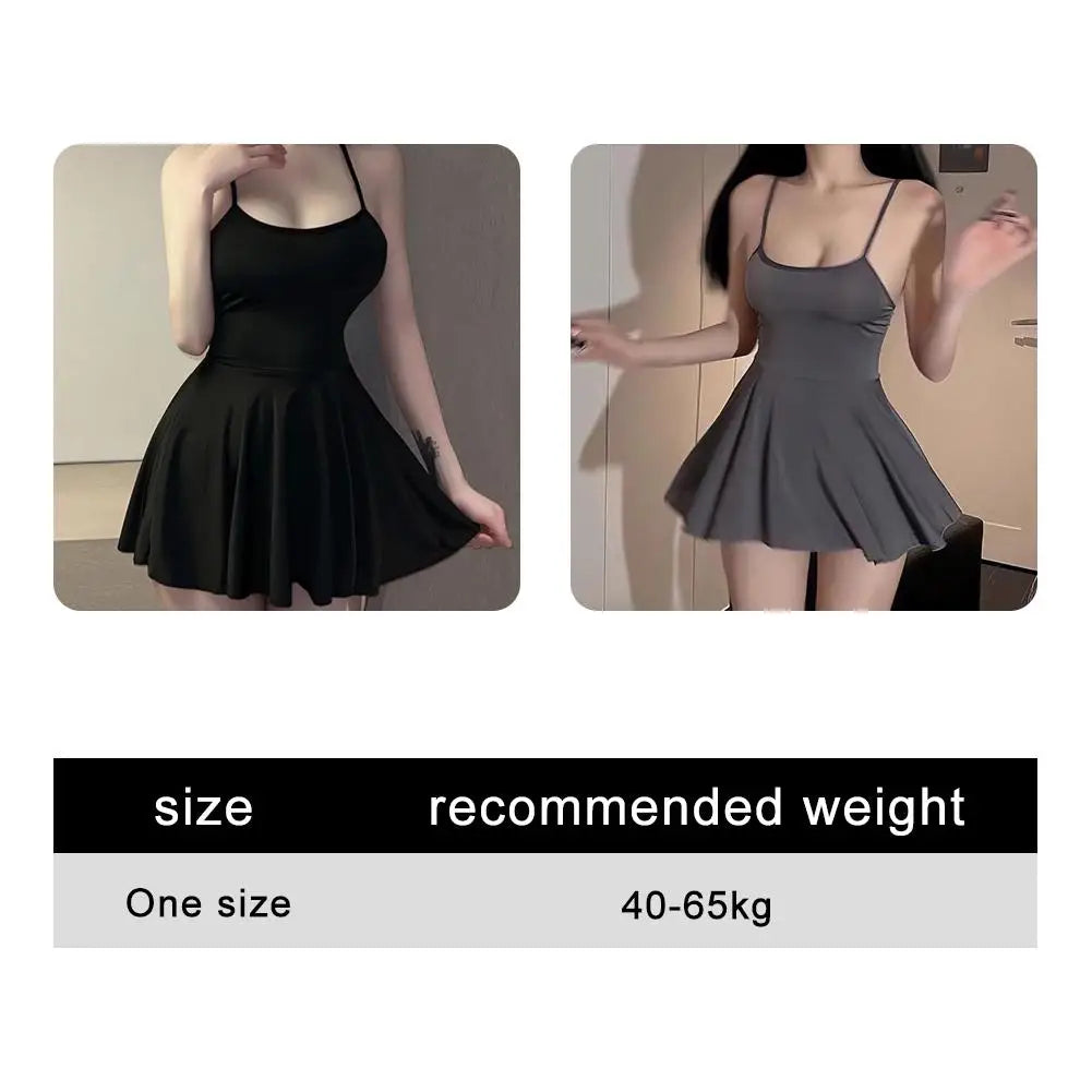 LAQTA pleated micro dress featuring a fitted bodice and flowing skirt, perfect for stylish occasions.
