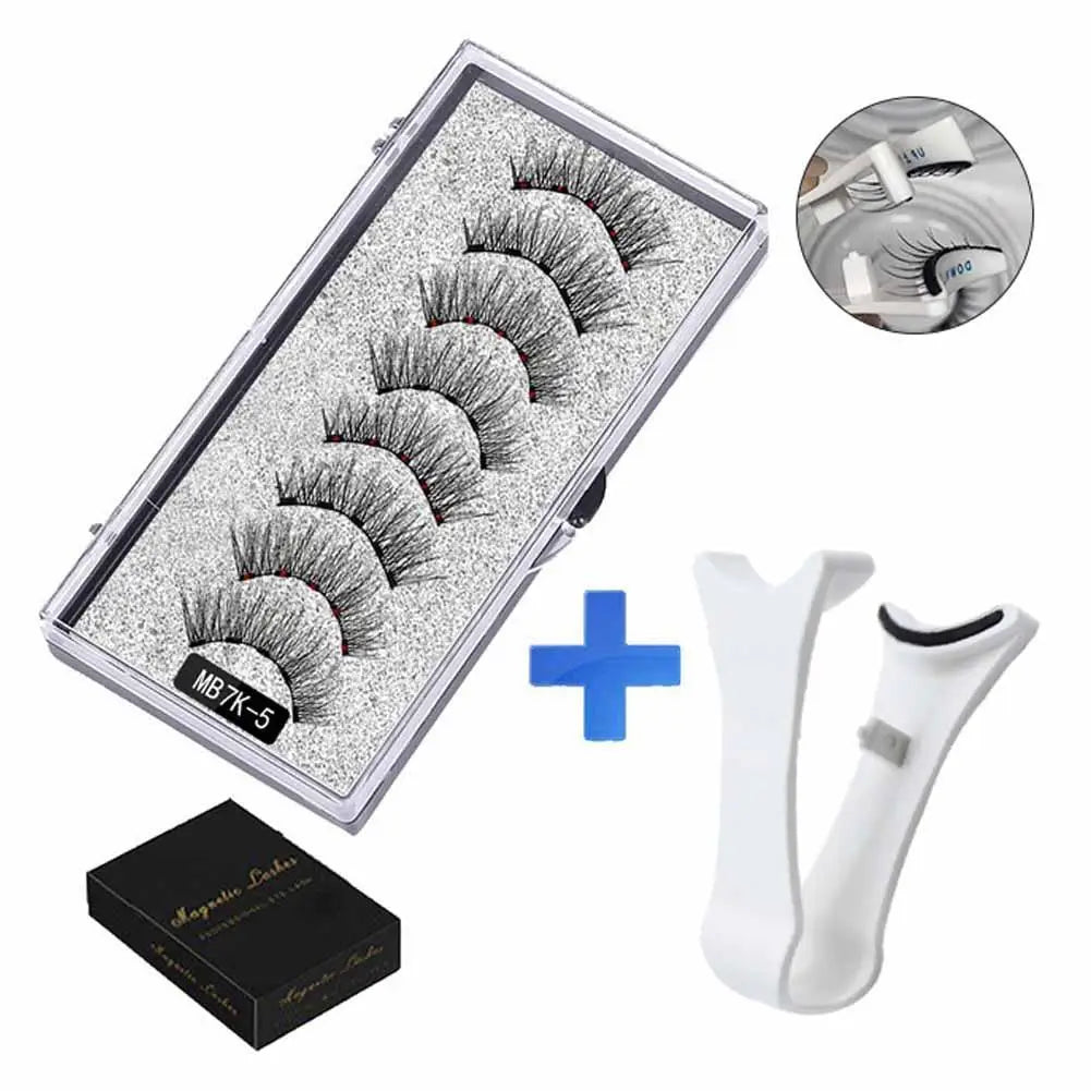 Natural Magnetic 3D Eyelashes by LAQTA showing sleek, wispy false eyelashes designed for a natural, magnetic eyelash look.