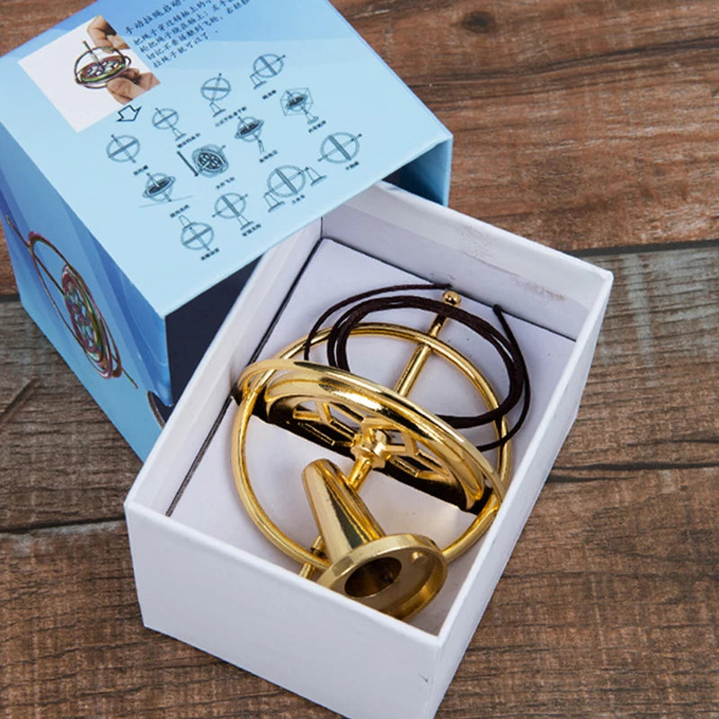 LAQTA Metal Anti-Gravity Spinning toy with a sleek metallic finish, designed to spin and balance effortlessly in hand.