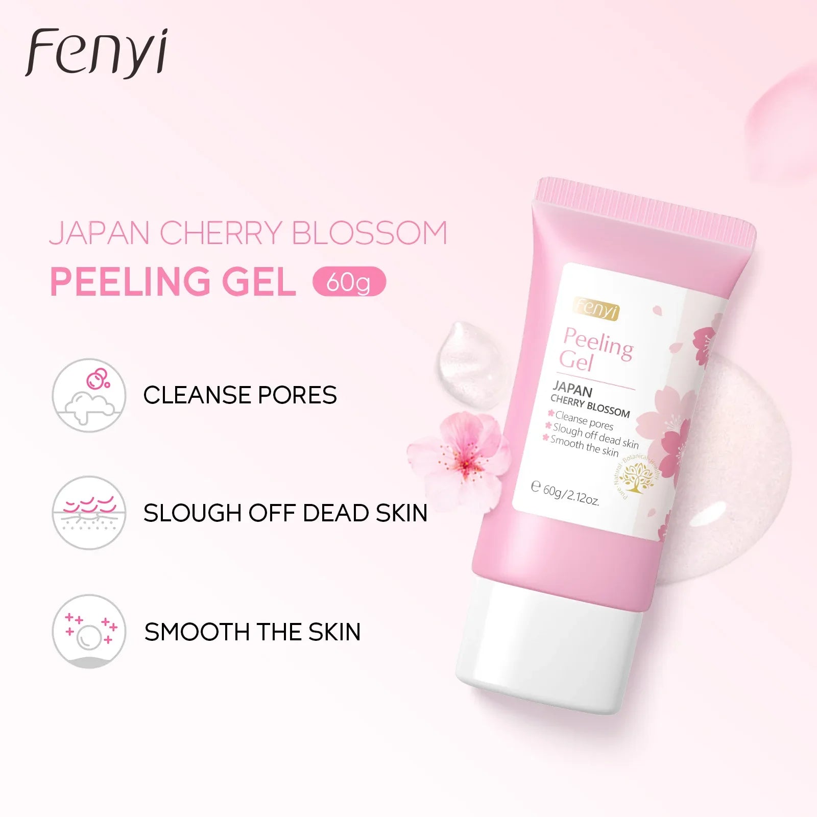 LAQTA Face Deep Cleaning Exfoliating Gel in a clear tube, showing the gel's texture for gentle facial exfoliation.