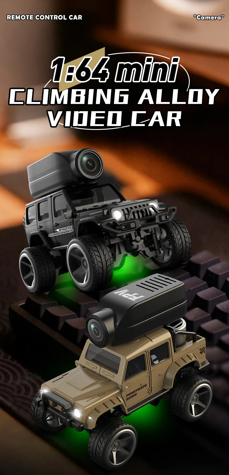 Mini Climbing RC Car 1:64