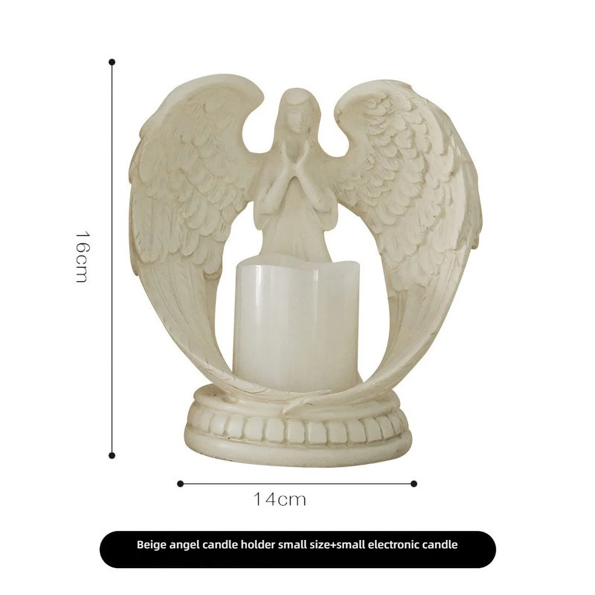 White Angel Candle Holder by LAQTA featuring a delicate angel figure and a candle holder base, perfect for decorative lighting.