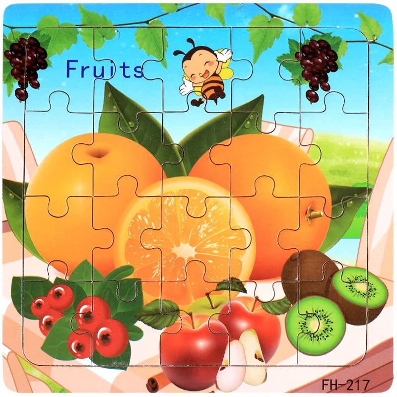Colorful Montessori 3D puzzle by LAQTA featuring interlocking wooden pieces for educational and developmental play.