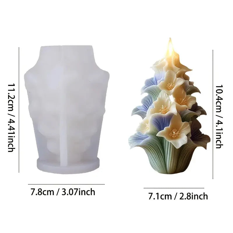 LAQTA Rose Tree Candle Mold showing intricate flower and leaf details for making decorative candles.
