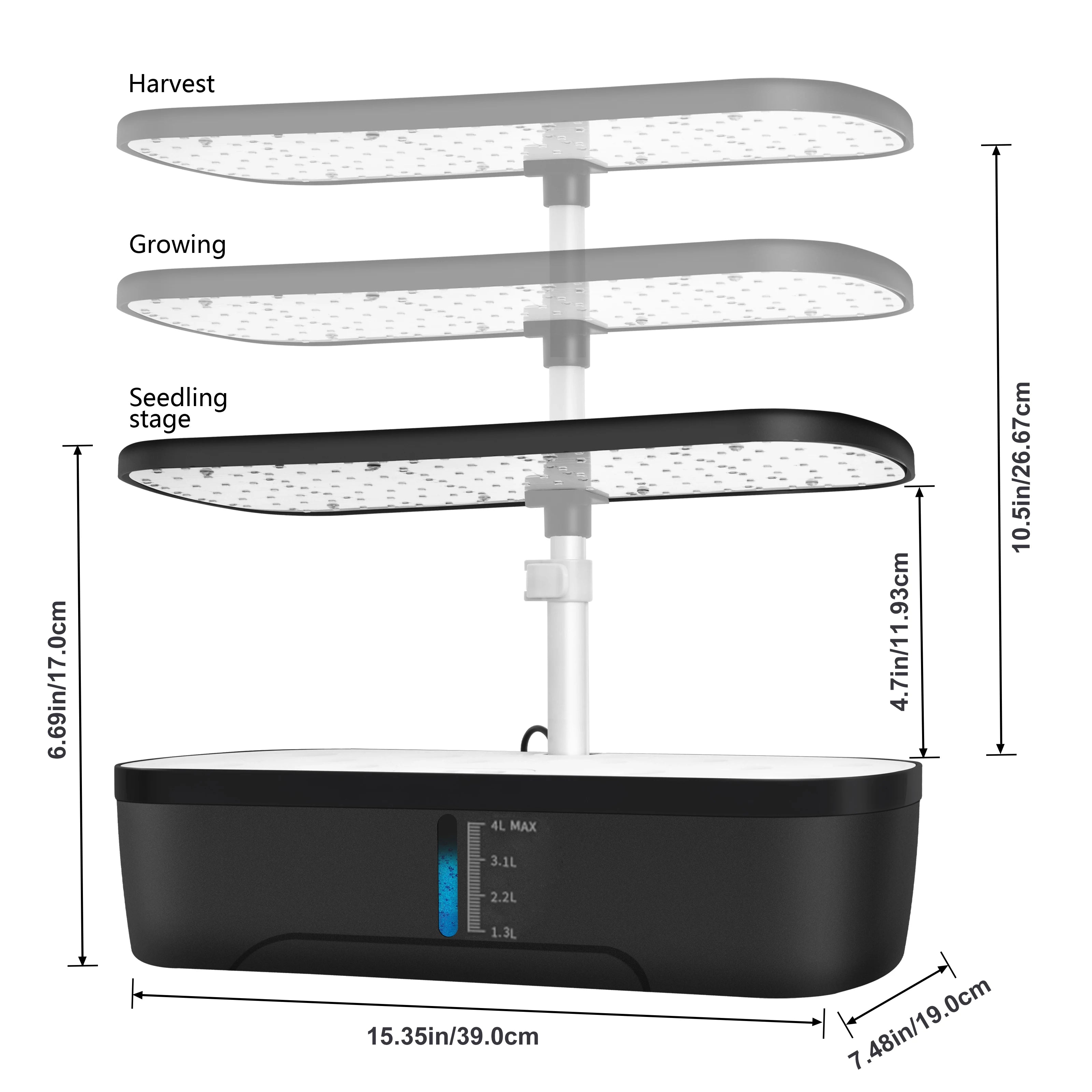 LAQTA 12 Pods Hydroponics Growing System with transparent container and nutrient pods for indoor plant cultivation