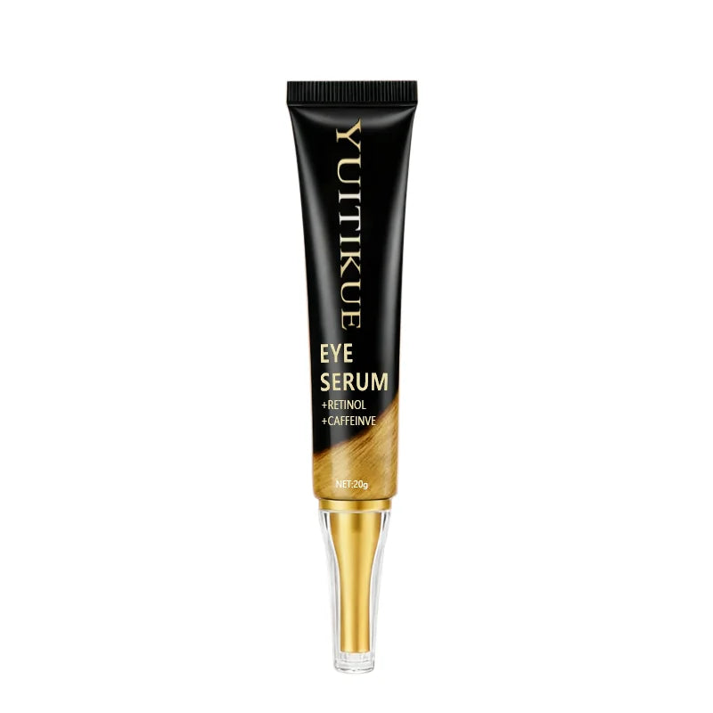 LAQTA caffeine eye cream in a sleek jar, showing the product's smooth texture and elegant packaging for revitalizing eye skincare