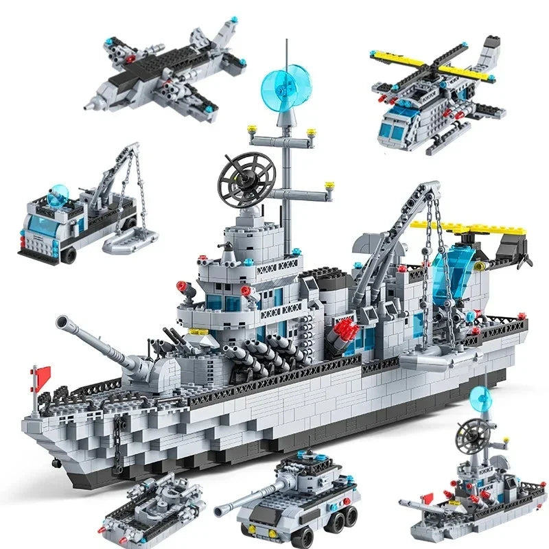 Navy War Army Ship model by LAQTA, featuring detailed navy ship with sails and military design, displayed on a white background.