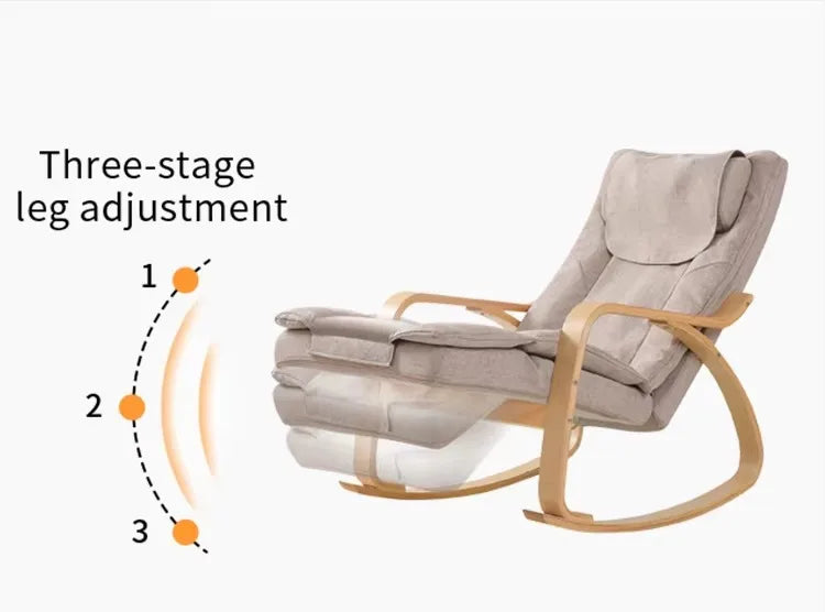 LAQTA ergonomic massage rocker recliner chair with padded armrests and plush upholstery, designed for relaxation and comfort
