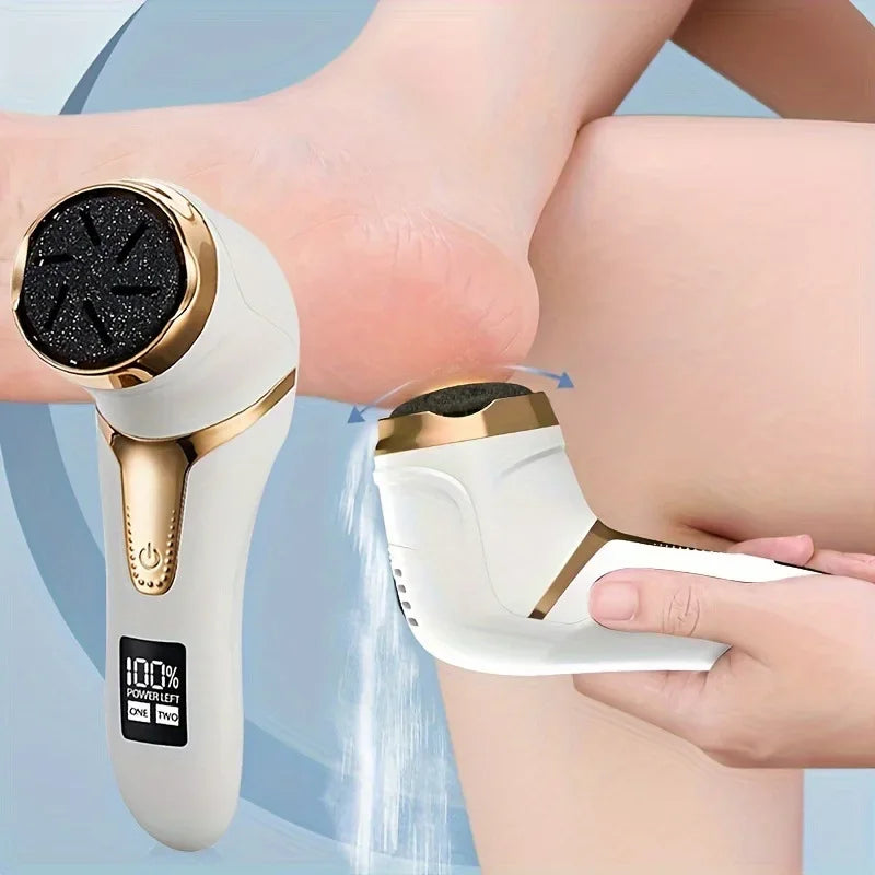 LAQTA electric foot file pedicure machine with exfoliating roller and ergonomic design for smooth, soft feet.