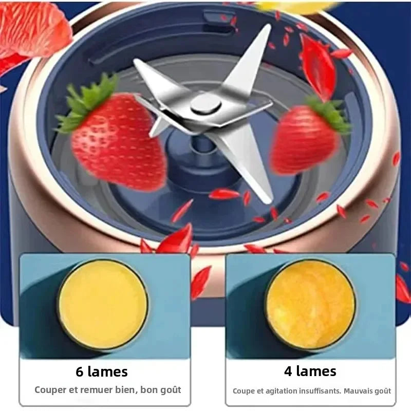 LAQTA portable blender with stainless steel blending jar and compact design, ideal for smoothies and on-the-go blending.