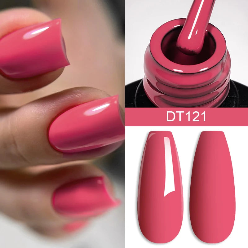 LAQTA Red Gel Nail Polish Crystal bottle with vibrant red polish and clear cap, showcasing a glossy, smooth finish.