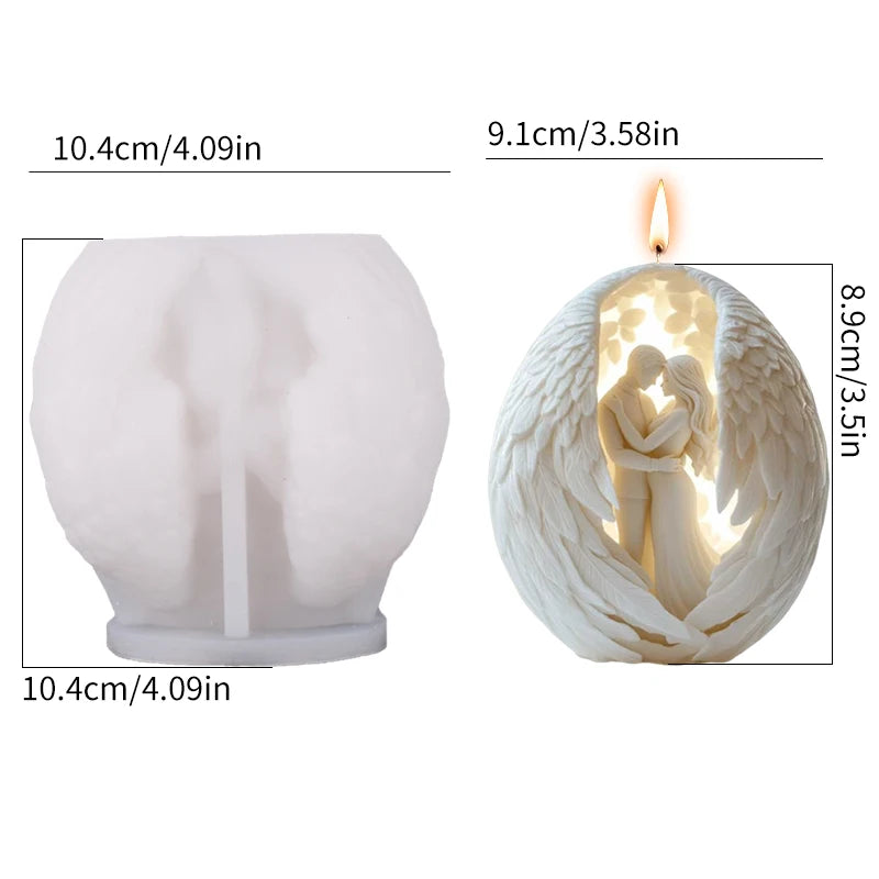 LAQTA Angel Candle Mold showing a detailed angel-shaped silicone mold for creating decorative candles.
