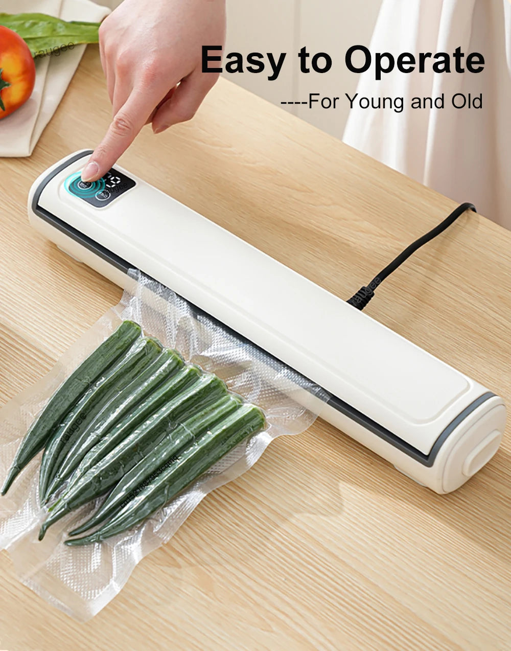 LAQTA vacuum packing machine with digital control panel for airtight sealing of food and storage bags.