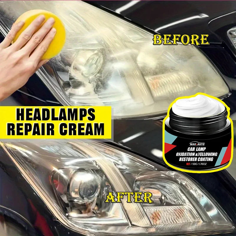 LAQTA Car Headlight Restoration Polishing Kit with polishing pads and solution for restoring clarity to car headlights.