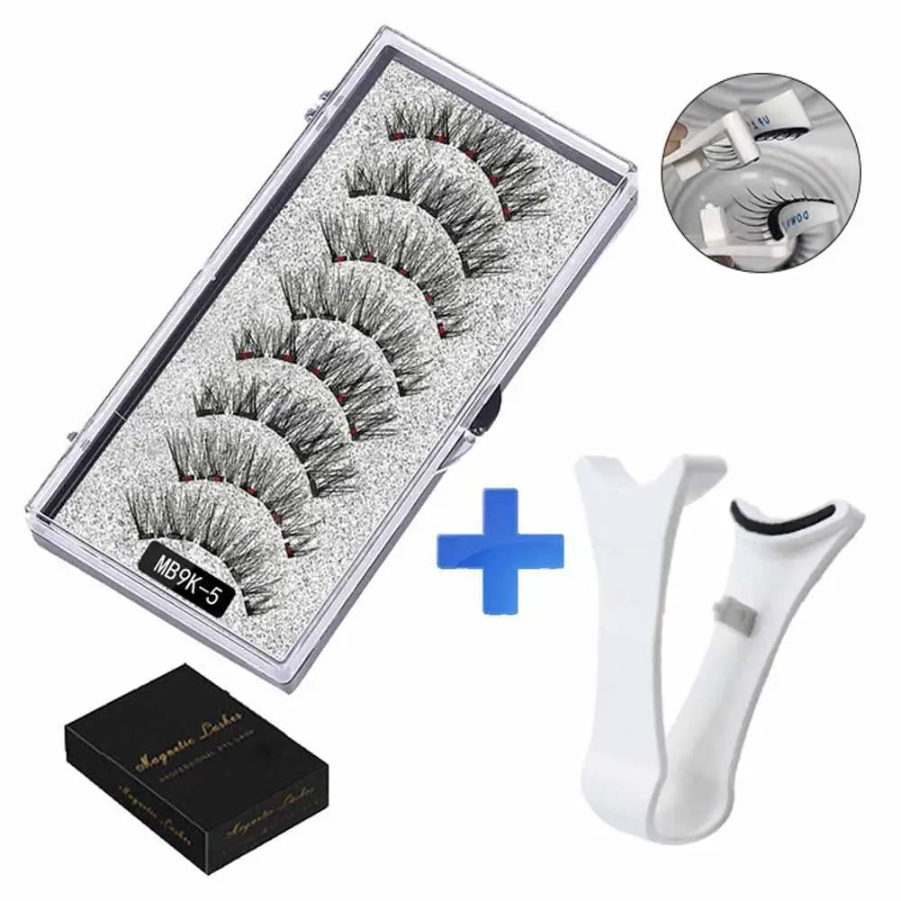 Natural Magnetic 3D Eyelashes by LAQTA, showcasing lightweight, wispy false lashes with magnetic strips for easy application.