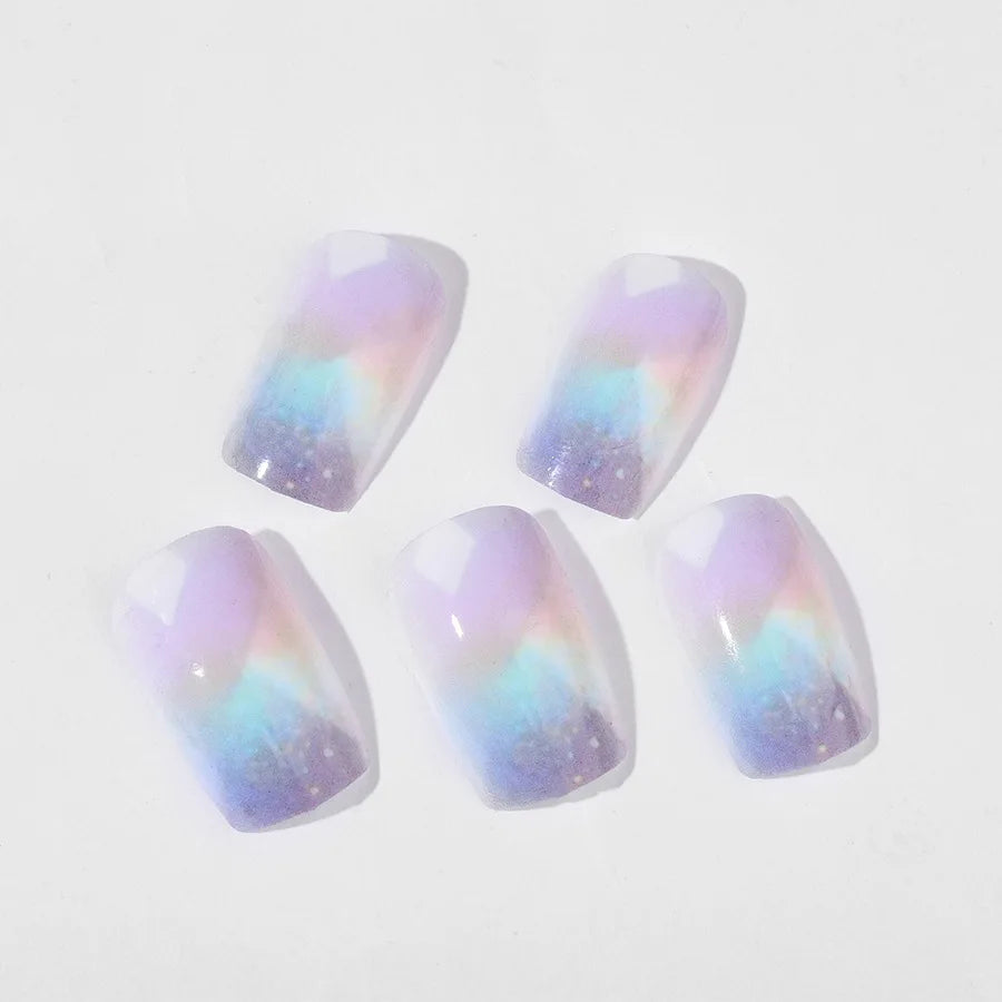LAQTA short square fake nails with a sleek, natural finish, perfect for stylish, temporary nail enhancements.