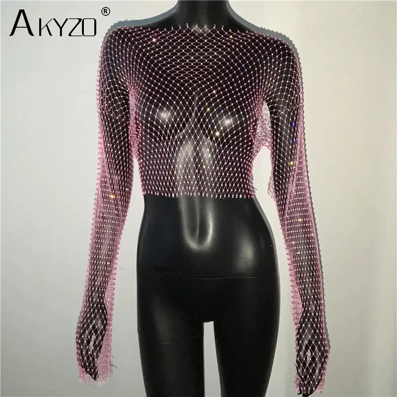 Autumn women's sexy see-through dress by LAQTA, featuring stylish design and lightweight fabric, perfect for fall fashion.