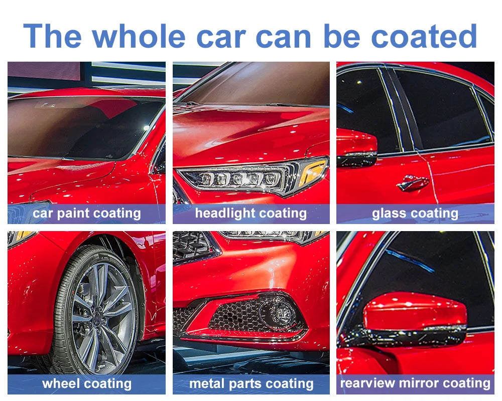 LAQTA Car Ceramic Nano Coating Liquid bottle showing clear, sleek packaging with the product label for automotive surface protection.