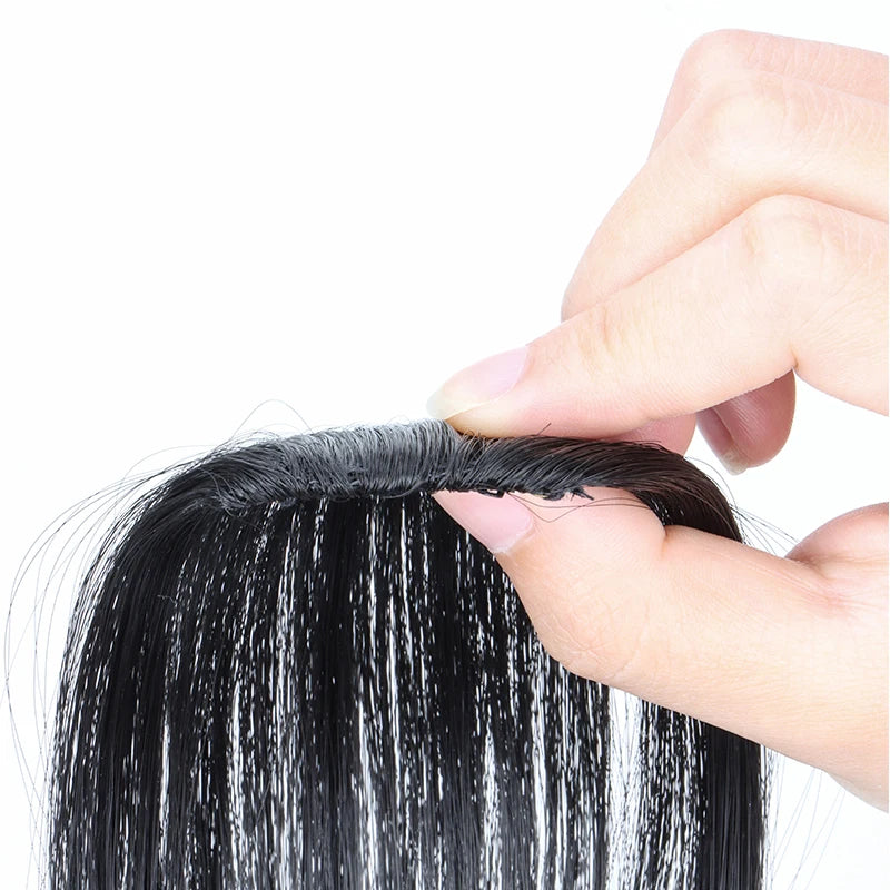 LAQTA synthetic invisible hair bangs, natural-looking, lightweight, and blend seamlessly with hair for a stylish, discreet look.