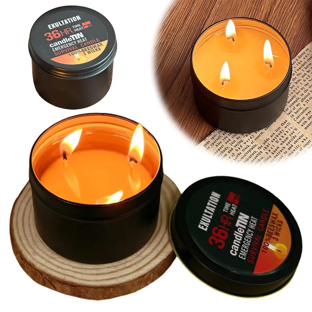 LAQTA Emergency Candle 36 Hour burn time, tall white candle with simple design, ideal for emergency lighting and power outages.