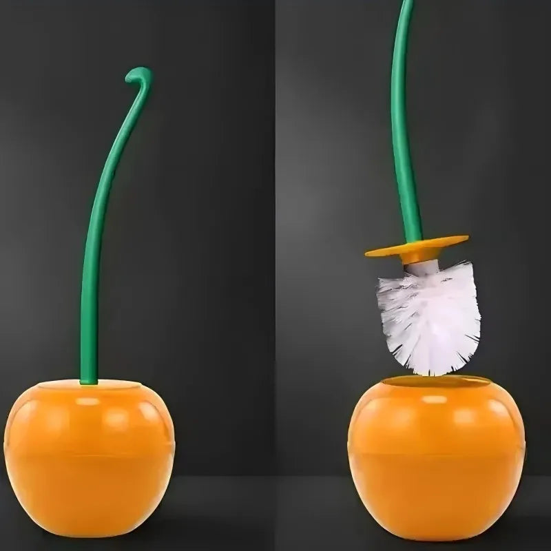Red LAQTA toilet brush with a sturdy handle and bristle head, designed for cleaning toilets effectively.