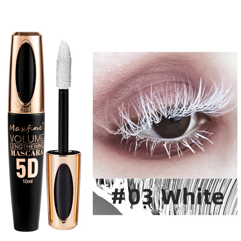 LAQTA 5D Silk Mascara with Big Eyes showing the sleek black tube and application brush for volumizing eyelash enhancement