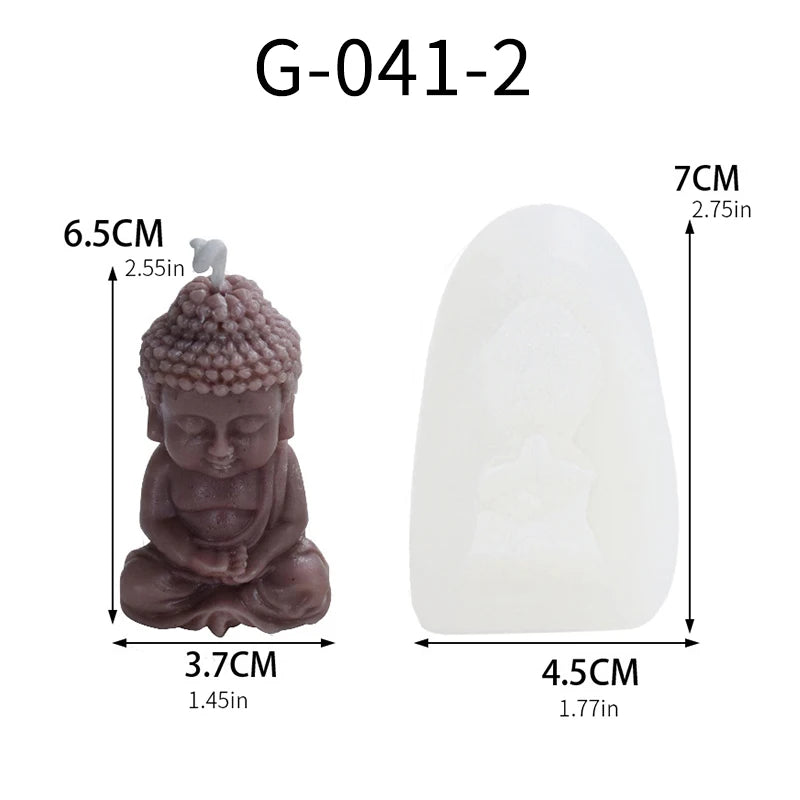 LAQTA Little Buddha Candle Silicone Mold showing a detailed Buddha figure in flexible silicone material.