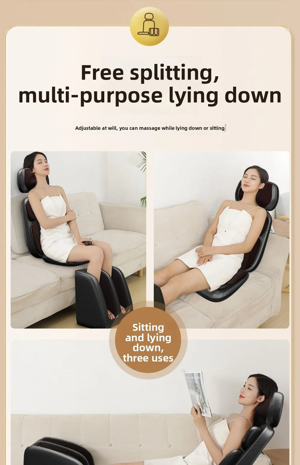 LAQTA Shiatsu neck massager with heat therapy showing ergonomic design and adjustable straps for relaxing neck massage.