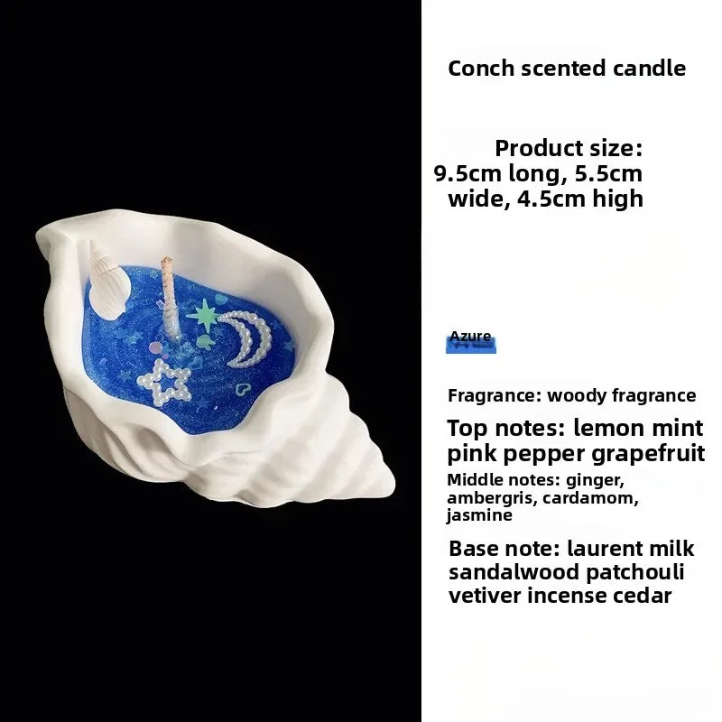 LAQTA Sea Shell Aromatherapy Candle with natural sea shell design, showcasing a calming, scented candle for relaxation.