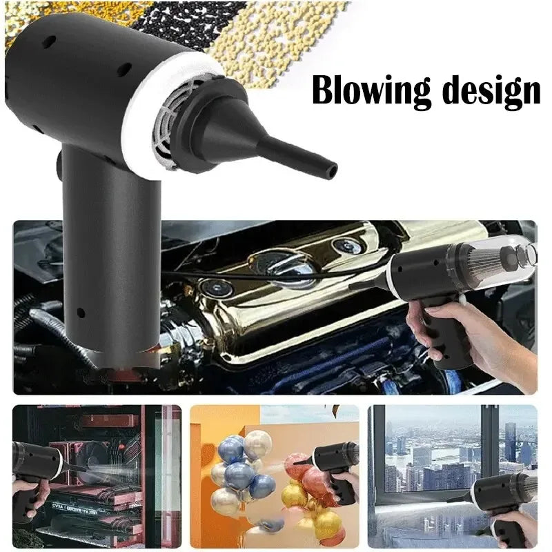 LAQTA wireless car vacuum cleaner with compact design and handheld nozzle, suitable for cleaning car interiors effectively.