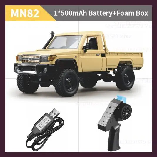 LAQTA 4WD off-road pickup truck model with rugged design and large tires, suitable for outdoor adventures and rough terrains.