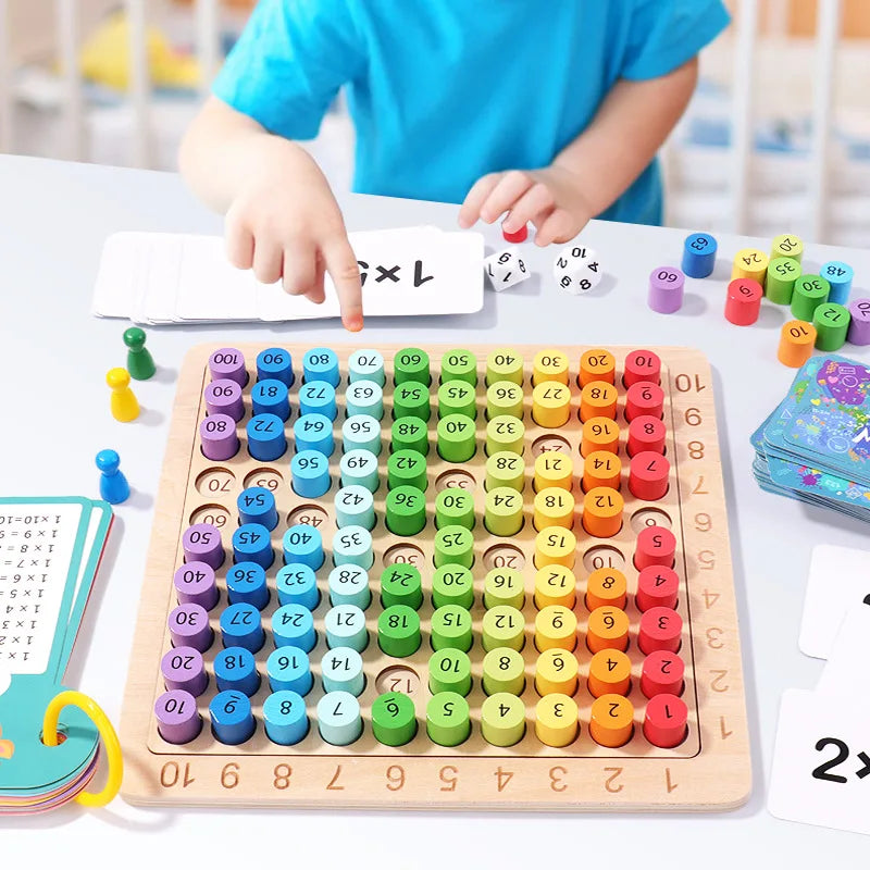 Colorful Montessori wooden educational toys by LAQTA, featuring natural wood blocks and shapes for early learning and play.