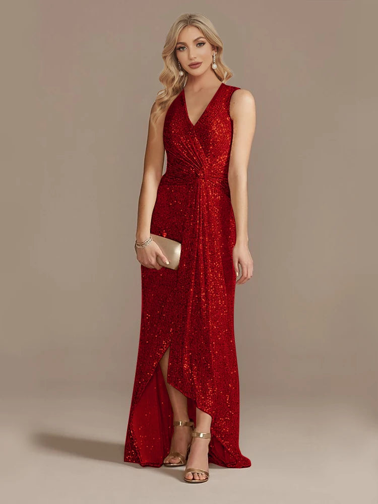Elegant evening dress by LAQTA featuring a sleek silhouette and intricate detailing, perfect for formal occasions.