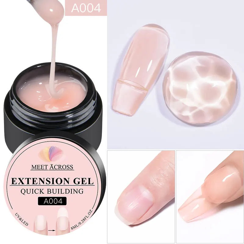 LAQTA Quick Extension Nail, clear acrylic nail extension with natural finish, designed for professional manicures and nail enhancements.